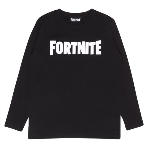 Fortnite Text Logo Kids Long Sleeve T-Shirt - 7-8 Years - Black
