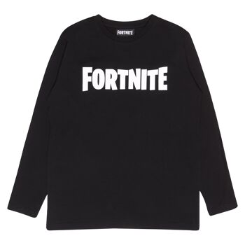 T-shirt manches longues enfant Fortnite Text Logo - 12-13 ans - Noir 2