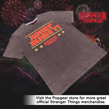 Stranger Things Hopper Lives T-shirt délavé à l'acide pour adultes avec texte russe 5