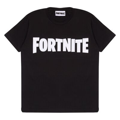 Fortnite Text Logo Kinder T-Shirt – 7–8 Jahre – Schwarz