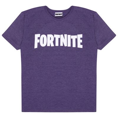 Camiseta para niños Fortnite Text Logo - 9-10 años - Púrpura jaspeado