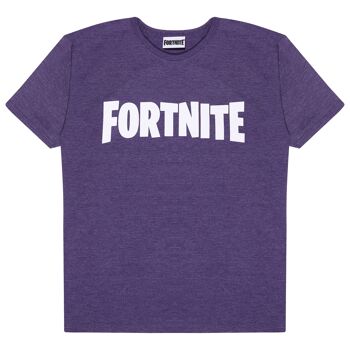 T-shirt enfant Fortnite Text Logo - 9-10 ans - Violet chiné 1