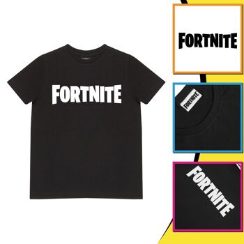 T-Shirt Enfant Fortnite Text Logo - 9-10 Ans - Anthracite / Blanc 4