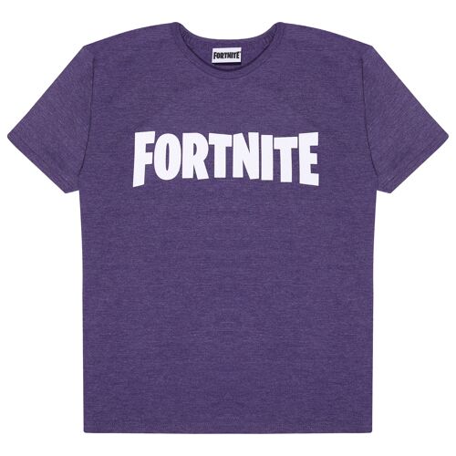 Fortnite Text Logo Kids T-Shirt - 12-13 Years - Purple Heather