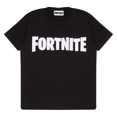 Fortnite Text Logo Kinder T-Shirt – 12–13 Jahre – Schwarz