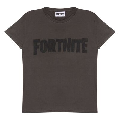 Fortnite Text Logo Kinder T-Shirt – 14–15 Jahre – Anthrazit