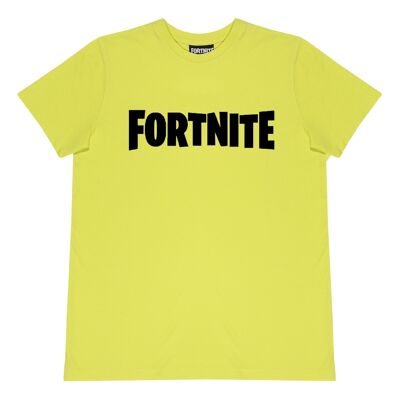 Fortnite Text Logo Kinder T-Shirt – 11–12 Jahre – Gelb