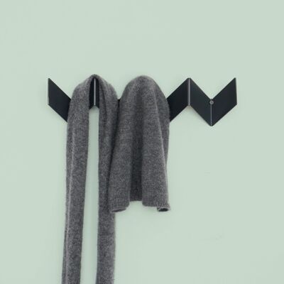 ZigZag | Wall coat rack - graphite black