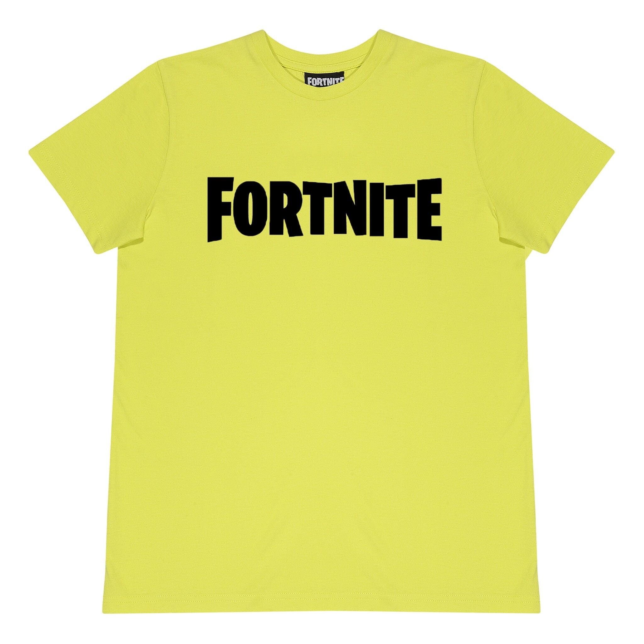 Achat T shirt enfant Fortnite Text Logo 12 13 ans Jaune en gros