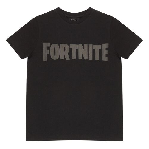 Fortnite Text Logo Kids T-Shirt - 13-14 Years - Black /Black