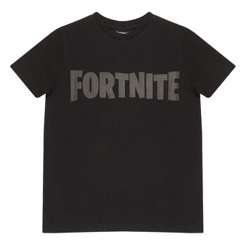 T-Shirt Enfant Fortnite Text Logo - 14-15 ans - Noir / Noir 1