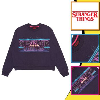 Sweat-shirt court pour femme avec logo Stranger Things 3