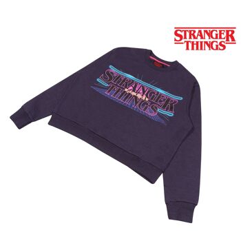 Sweat-shirt court pour femme avec logo Stranger Things 4