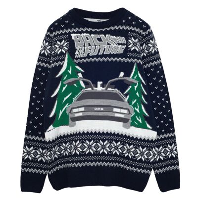 Zurück in die Zukunft DeLorean Fair Isle Strickpullover für Erwachsene