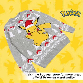 Pokemon Pikachu Bonnet de Noel Noël Adultes Pull Tricoté 5