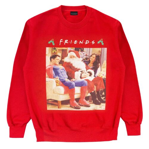 Friends Father Christmas and Superman Adults Crewneck Sweatshirt