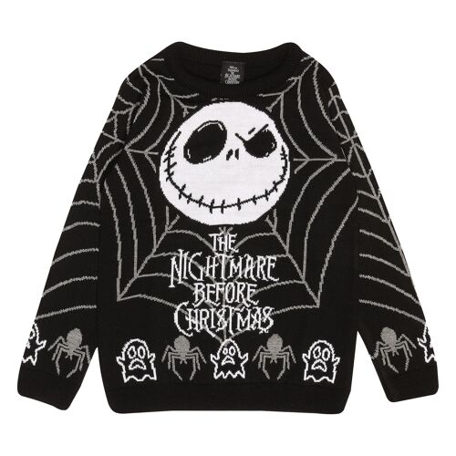 Disney The Nightmare Before Christmas Jack Spider Web Kids Knitted Jumper
