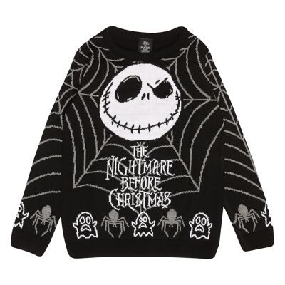Disney The Nightmare Before Christmas Jack Spider Web Kids Knitted Jumper
