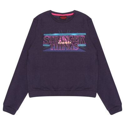 Kurz geschnittenes Mädchen-Sweatshirt mit Stranger Things-Logo