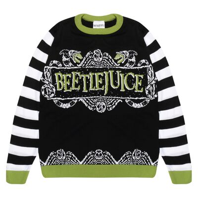 Maglione lavorato a maglia per adulti con logo Beetlejuice