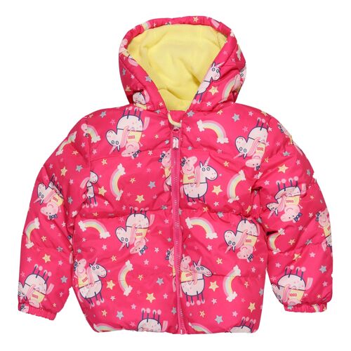 Peppa Pig Peppa On A Unicorn Girls Puffer Jacket