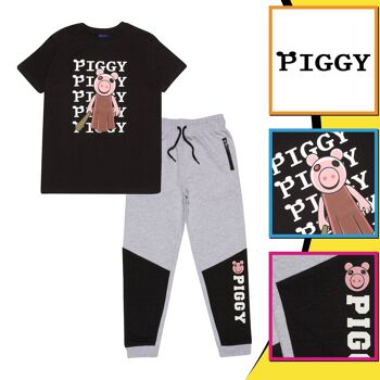 Ensemble t-shirt et pantalon de jogging Piggy Baseball Bat pour enfant 3