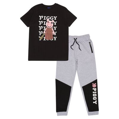 Conjunto de camiseta y joggers para niños Piggy Baseball Bat