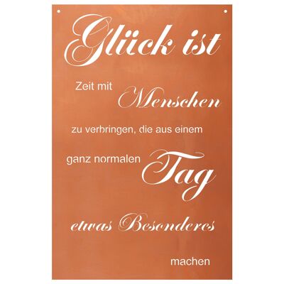 Gedichttafel - Glück ist Zeit mit Menschen zu verbringen