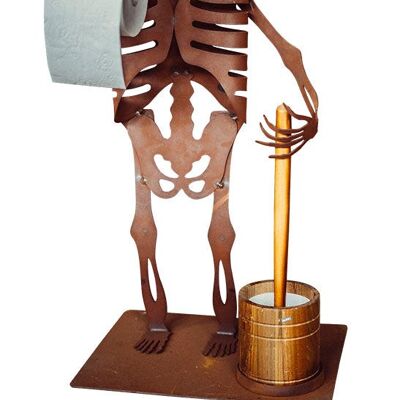 Skelett - Als Klopapierhalter mit Klobürste