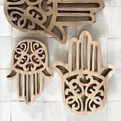 Woodcarving Hamsa Hand 20 cm