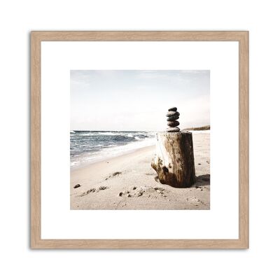 Framed design poster: stones 30x30cm, picture, mural, wall decoration