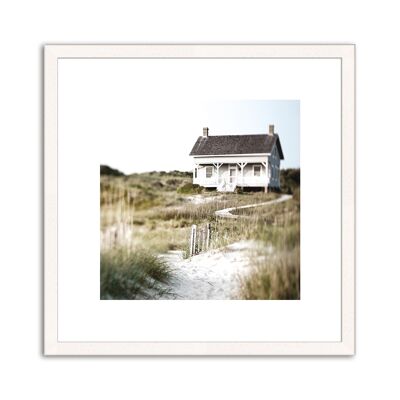 Framed design poster: house by the sea 30x30cm, picture, mural, wall decoration