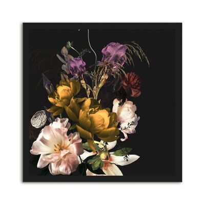 Framed design poster: Yellow Blossom 30x30cm, picture, mural, wall decoration