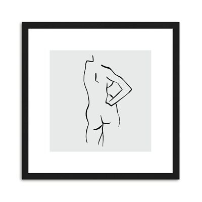 Design-Poster gerahmt: Woman Back 30x30cm, Bild, Wandbild, Wanddekoration