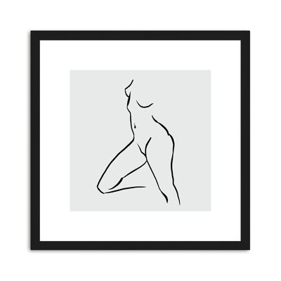 Framed design poster: Kneeling Woman 30x30cm, picture, mural, wall decoration