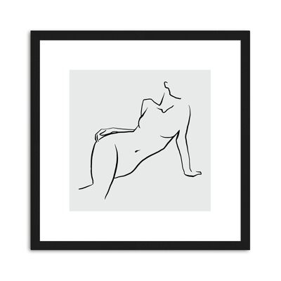 Framed design poster: Lying Woman 30x30cm, picture, mural, wall decoration