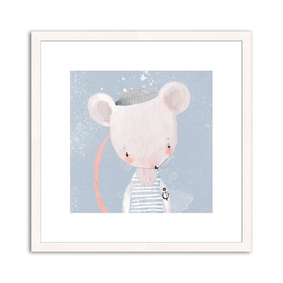 Design-Poster gerahmt: Maus 30x30cm, Bild, Wandbild, Wanddekoration