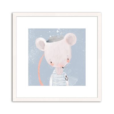 Framed design poster: mouse 30x30cm, picture, mural, wall decoration
