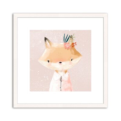 Framed design poster: fox 30x30cm, picture, mural, wall decoration