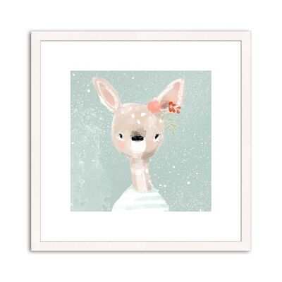 Framed design poster: fawn 30x30cm, picture, mural, wall decoration