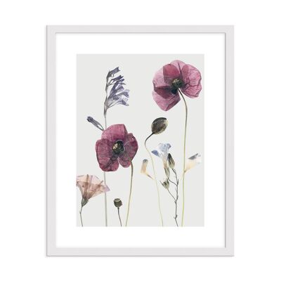 Framed design poster: Happy Poppies 41x51cm, picture, mural, wall decoration