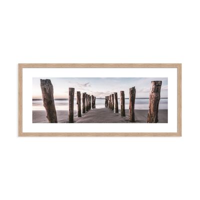 Framed design poster: Groynes 71x31cm, picture, mural, wall decoration