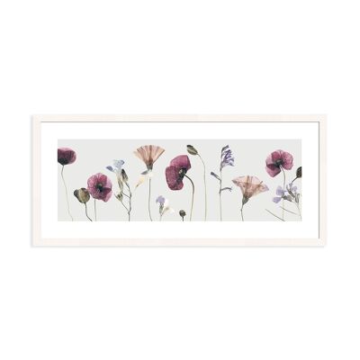 Framed design poster: corn poppy 71x31cm, picture, mural, wall decoration