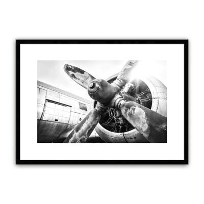 Framed design poster: Old Airplane 71x51cm, picture, mural, wall decoration