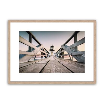 Design poster framed: way to the lighthouse 71x51cm, picture, mural, wall decoration