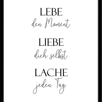 Framed saying picture: live, love, laugh 51x71cm, picture, mural, wall decoration