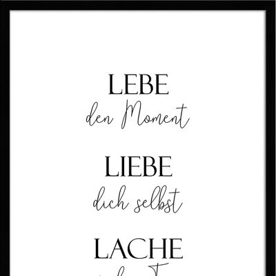 Framed saying picture: live, love, laugh 51x71cm, picture, mural, wall decoration