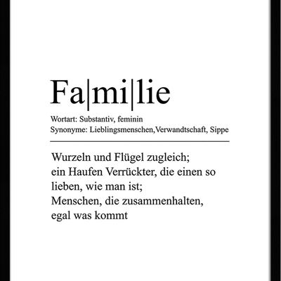 Framed saying picture: family 51x71cm, picture, mural, wall decoration