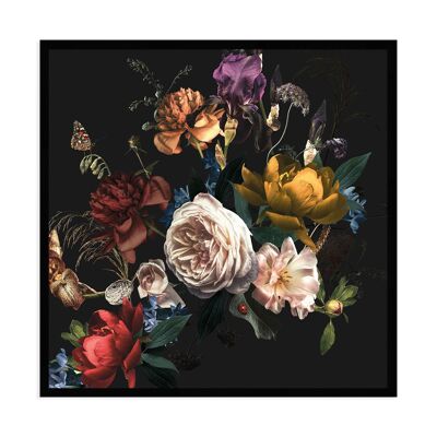 Framed design poster: bouquet 71x71cm, picture, mural, wall decoration