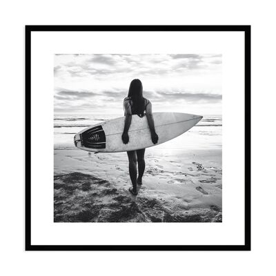 Design-Poster gerahmt: Surfer 71x71cm, Bild, Wandbild, Wanddekoration